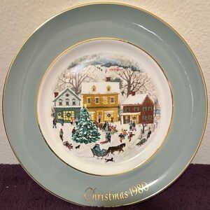 Vintage Collectable AVON Christmas Plate 1980 Country Christmas 8th Edition rare